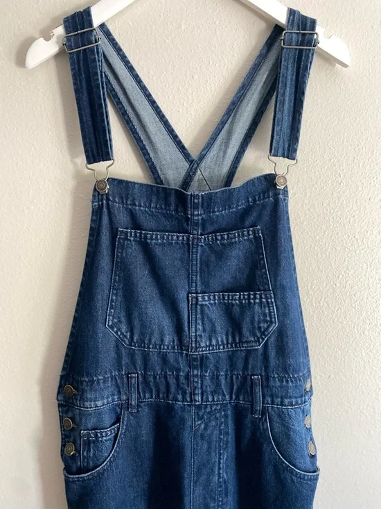 Free People We The Free Ziggy Slouchy Denim Overalls Blue M OB1194398 - Picture 4 of 12